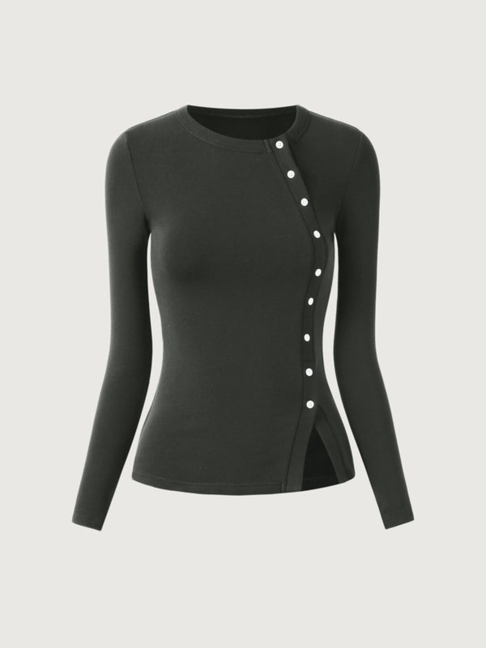 OGL ProWarm Asymmetrical Placket Top In Caldwell Green